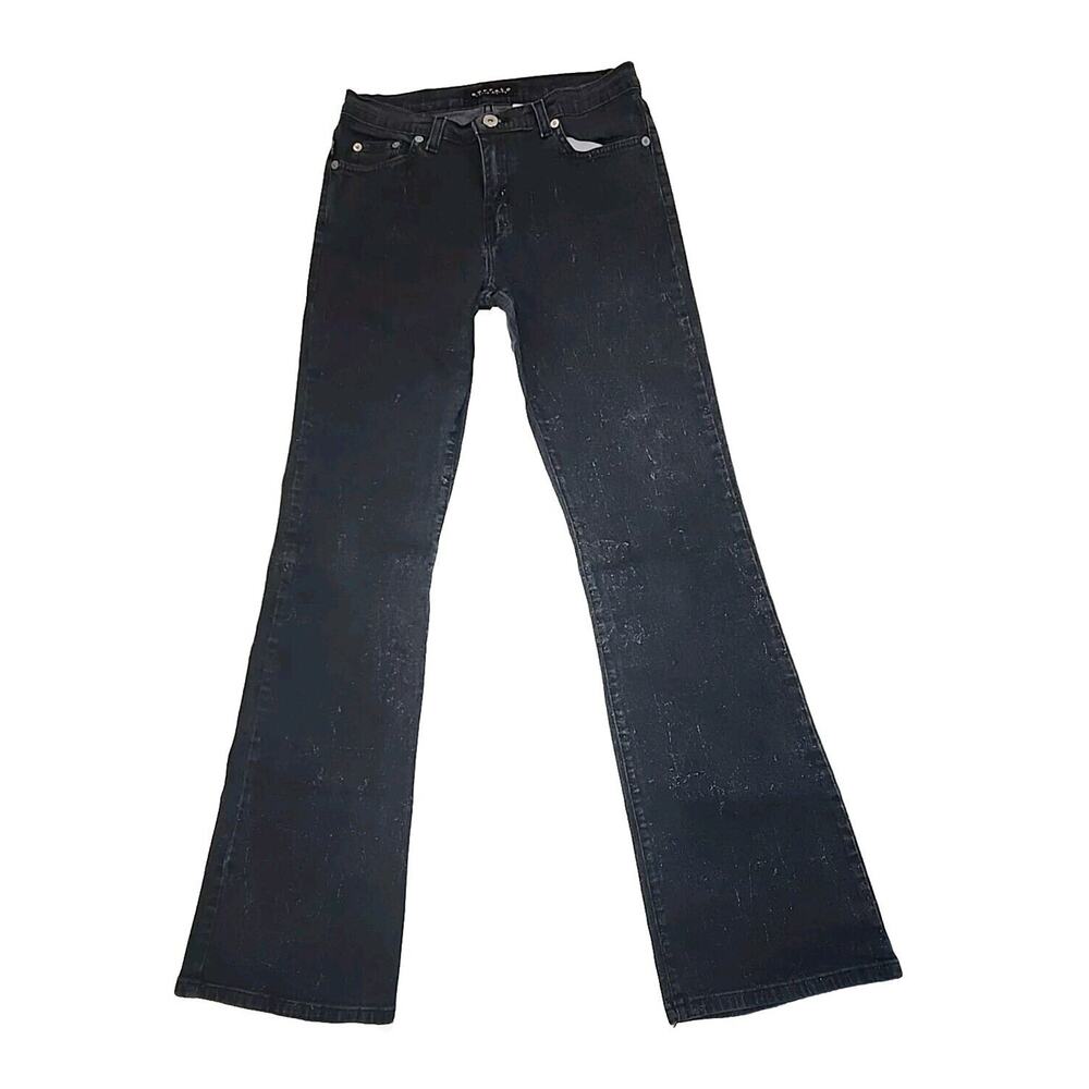 Buffalo David Bitton Size 29 Dark Denim Glitter Sparkling Boot Cut Jeans‎ Y2K
